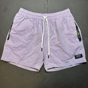 Wowie Shorts Mens Large OG Casual Purple Drawstring Aztec Pattern 5" Gorpcore